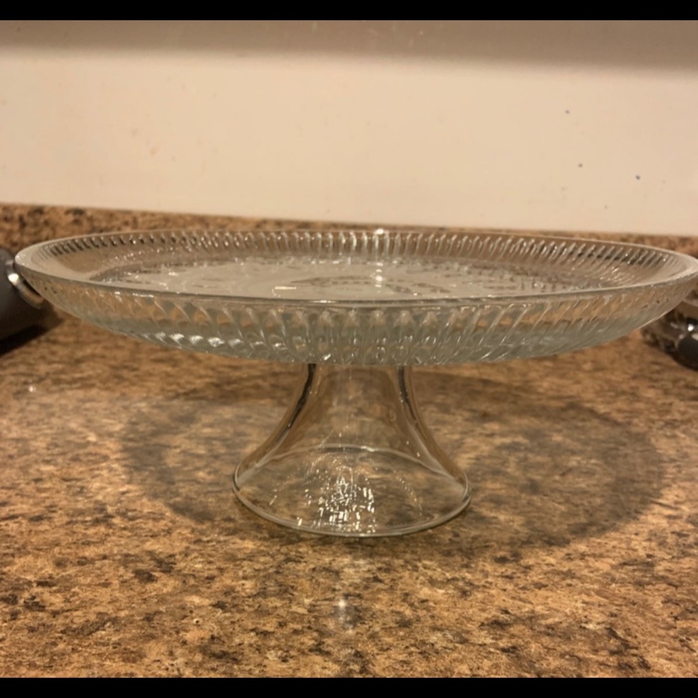 Vintage Federal Windsor glass cake plate